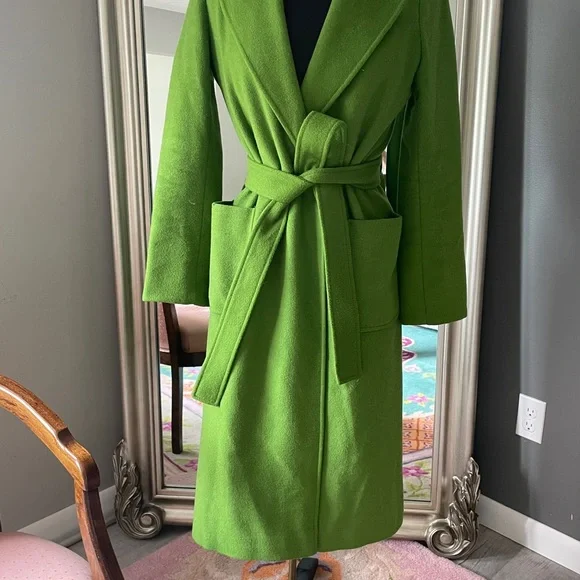 Sam Edelman Green Belted Coat - Picture 3 of 7